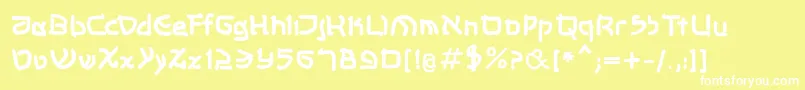Шрифт Shalommkbold – белые шрифты на жёлтом фоне