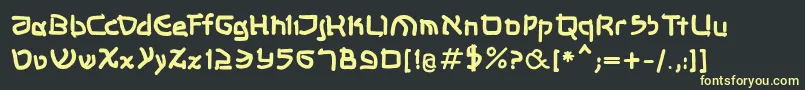 Shalommkbold-fontti – keltaiset fontit mustalla taustalla