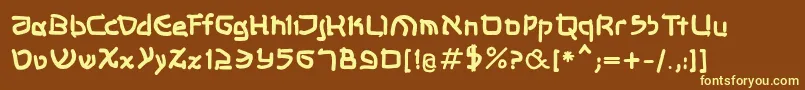 Shalommkbold-fontti – keltaiset fontit ruskealla taustalla