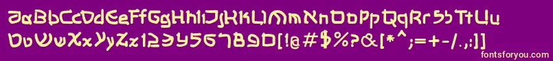 Fonte Shalommkbold – fontes amarelas em um fundo roxo