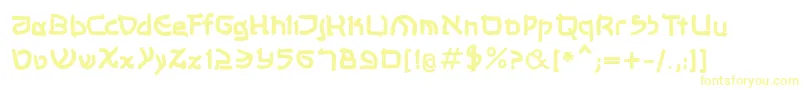 Шрифт Shalommkbold – жёлтые шрифты на белом фоне