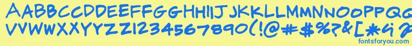 CjPotterHandwriting Font – Blue Fonts on Yellow Background