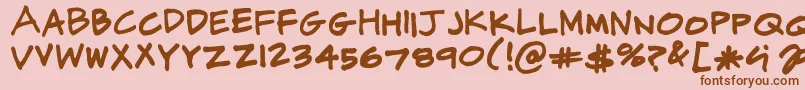 Fonte CjPotterHandwriting – fontes marrons em um fundo rosa