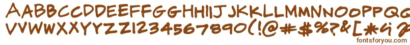 フォントCjPotterHandwriting – 白い背景に茶色のフォント