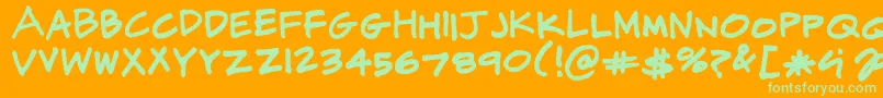 Шрифт CjPotterHandwriting – зелёные шрифты на оранжевом фоне