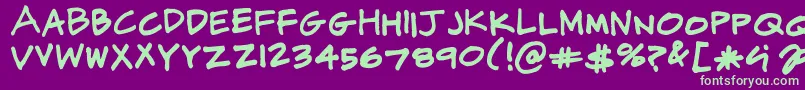 CjPotterHandwriting Font – Green Fonts on Purple Background