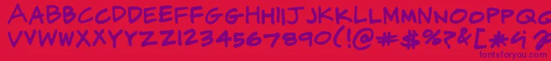 Шрифт CjPotterHandwriting – фиолетовые шрифты на красном фоне