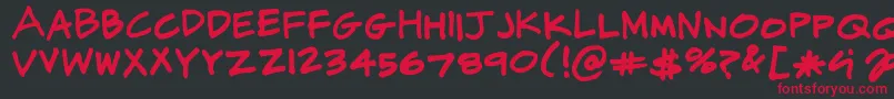 CjPotterHandwriting Font – Red Fonts on Black Background