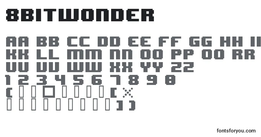 Czcionka 8BitWonder – alfabet, cyfry, specjalne znaki