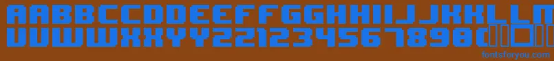Fonte 8BitWonder – fontes azuis em um fundo marrom