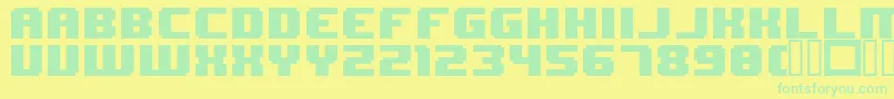フォント8BitWonder – 黄色い背景に緑の文字