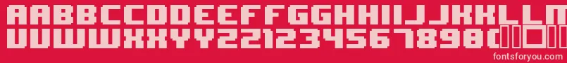 Fonte 8BitWonder – fontes rosa em um fundo vermelho