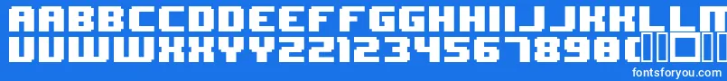 フォント8BitWonder – 青い背景に白い文字