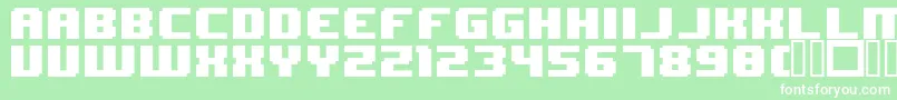 Czcionka 8BitWonder – białe czcionki na zielonym tle