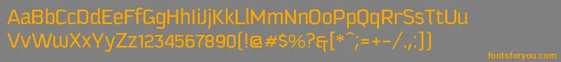 Kautivaproc-Schriftart – Orangefarbene Schriften auf grauem Hintergrund