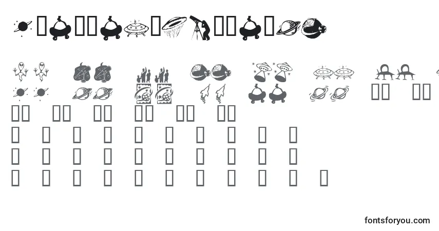 Schriftart KrOutOfThisWorld – Alphabet, Zahlen, spezielle Symbole