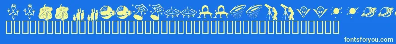 Шрифт KrOutOfThisWorld – жёлтые шрифты на синем фоне