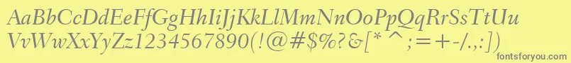 Transitional551MediumItalicBt Font – Gray Fonts on Yellow Background
