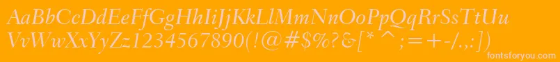Transitional551MediumItalicBt Font – Pink Fonts on Orange Background