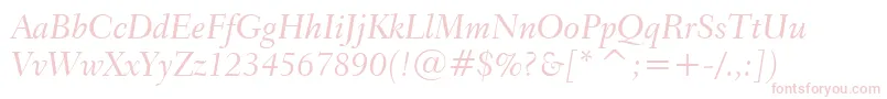 Transitional551MediumItalicBt Font – Pink Fonts on White Background