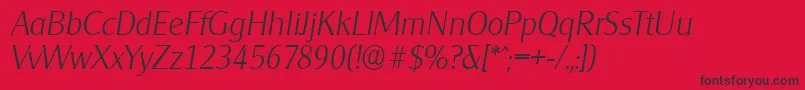 CleargothicserialXlightItalic Font – Black Fonts on Red Background