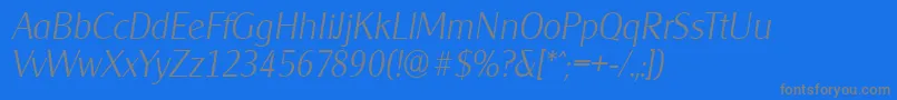 フォントCleargothicserialXlightItalic – 青い背景に灰色の文字