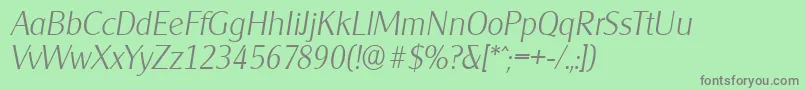 CleargothicserialXlightItalic Font – Gray Fonts on Green Background