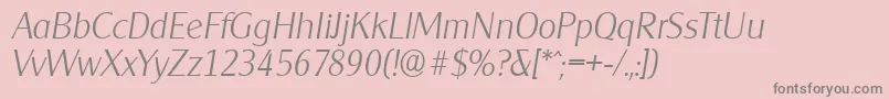フォントCleargothicserialXlightItalic – ピンクの背景に灰色の文字