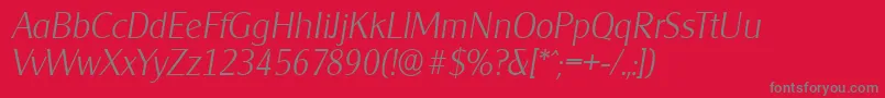 fuente CleargothicserialXlightItalic – Fuentes Grises Sobre Fondo Rojo