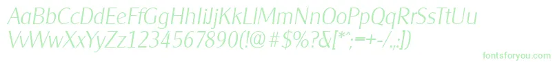 フォントCleargothicserialXlightItalic – 緑のフォント