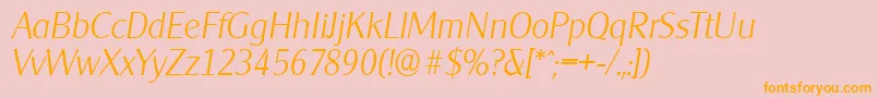 CleargothicserialXlightItalic Font – Orange Fonts on Pink Background