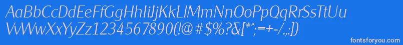 More about CleargothicserialXlightItalic Font CleargothicserialXlightItalic Font – Pink Fonts on Blue Background
