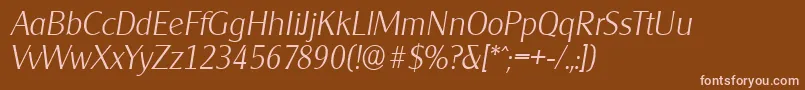 Police CleargothicserialXlightItalic – polices roses sur fond brun
