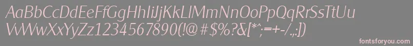 フォントCleargothicserialXlightItalic – 灰色の背景にピンクのフォント