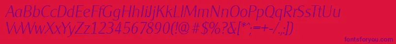 CleargothicserialXlightItalic Font – Purple Fonts on Red Background