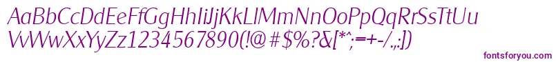 CleargothicserialXlightItalic-fontti – violetit fontit