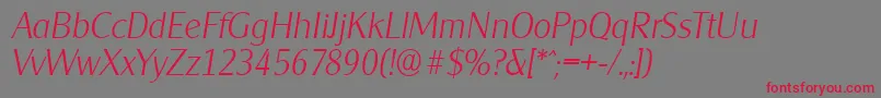 CleargothicserialXlightItalic Font – Red Fonts on Gray Background