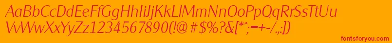 CleargothicserialXlightItalic Font – Red Fonts on Orange Background