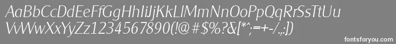 CleargothicserialXlightItalic Font – White Fonts on Gray Background
