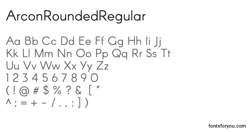 ArconRoundedRegularフォント–アルファベット、数字、特殊文字