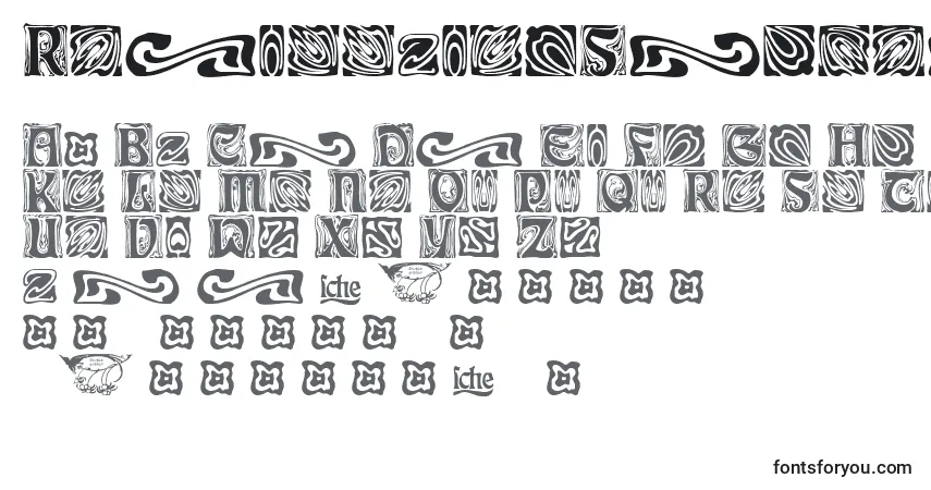 RudelsbergSchmuck Font – alphabet, numbers, special characters