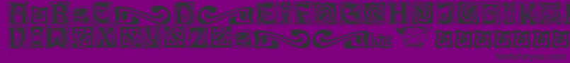 フォントRudelsbergSchmuck – 紫の背景に黒い文字