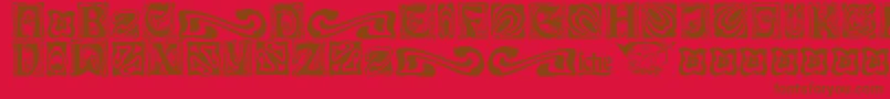 フォントRudelsbergSchmuck – 赤い背景に茶色の文字