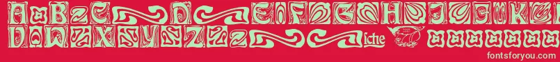 Weitere Informationen zur RudelsbergSchmuck-Schriftart RudelsbergSchmuck-Schriftart – Grüne Schriften auf rotem Hintergrund