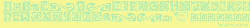 Więcej informacji o czcionce RudelsbergSchmuck Czcionka RudelsbergSchmuck – zielone czcionki na żółtym tle