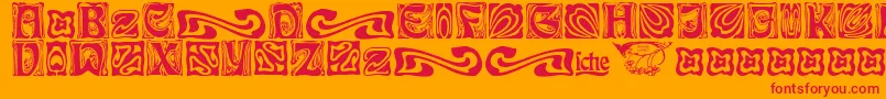 RudelsbergSchmuck Font – Red Fonts on Orange Background