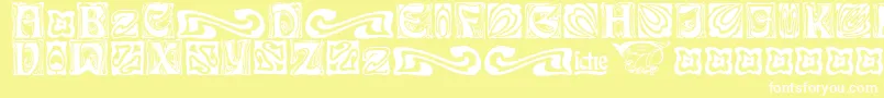 Czcionka RudelsbergSchmuck – białe czcionki na żółtym tle