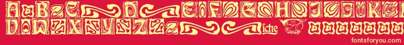 RudelsbergSchmuck Font – Yellow Fonts on Red Background