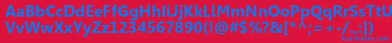 LeelawadeeРџРѕР»СѓР¶РёСЂРЅС‹Р№ Font – Blue Fonts on Red Background