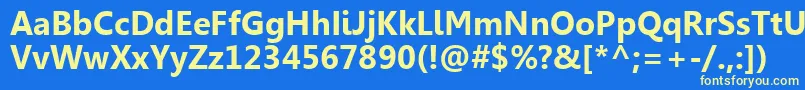 LeelawadeeРџРѕР»СѓР¶РёСЂРЅС‹Р№ Font – Yellow Fonts on Blue Background